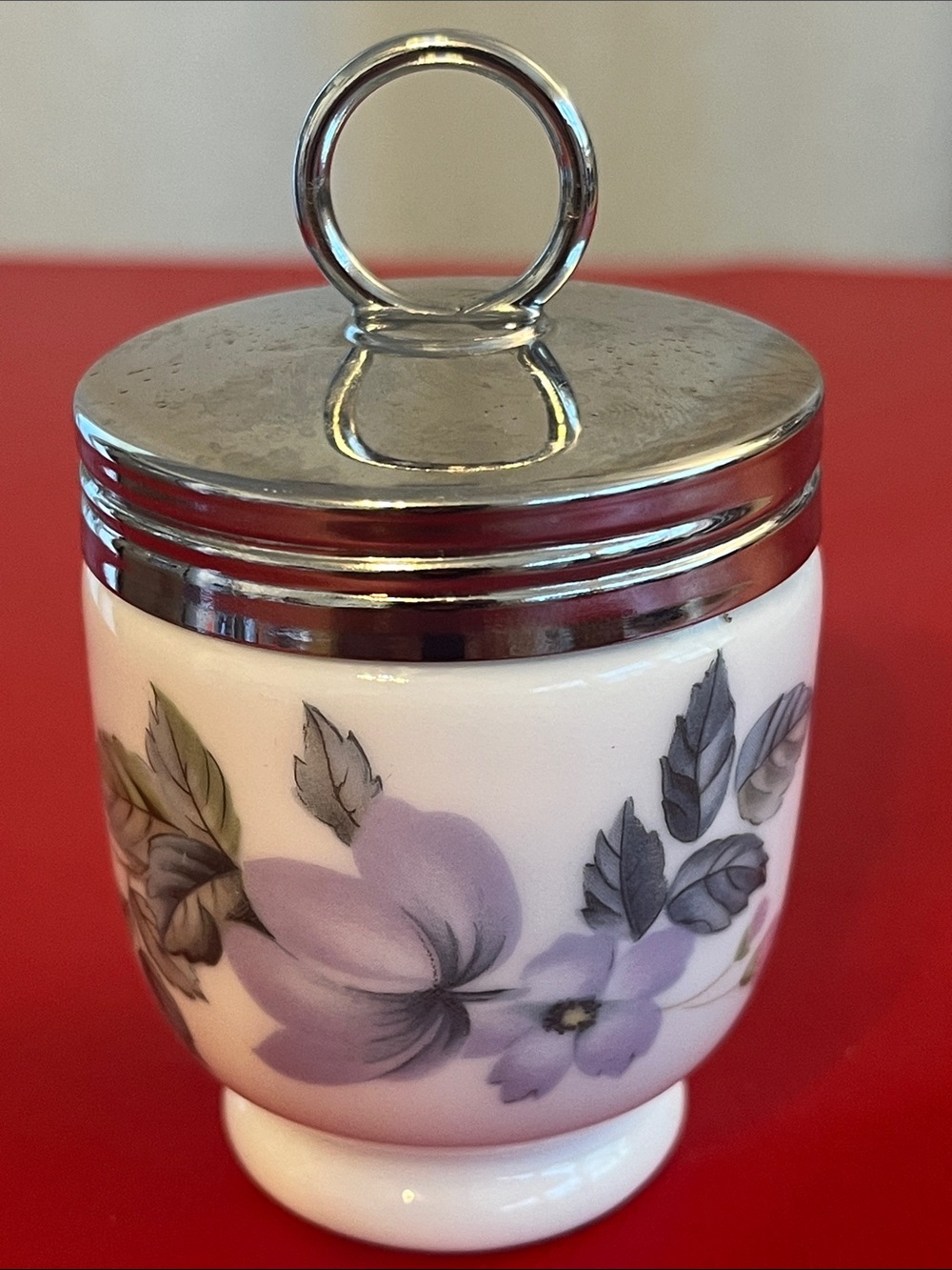 Vintage Royal Worcester Porcelain England "June Garland" Floral Egg Coddler